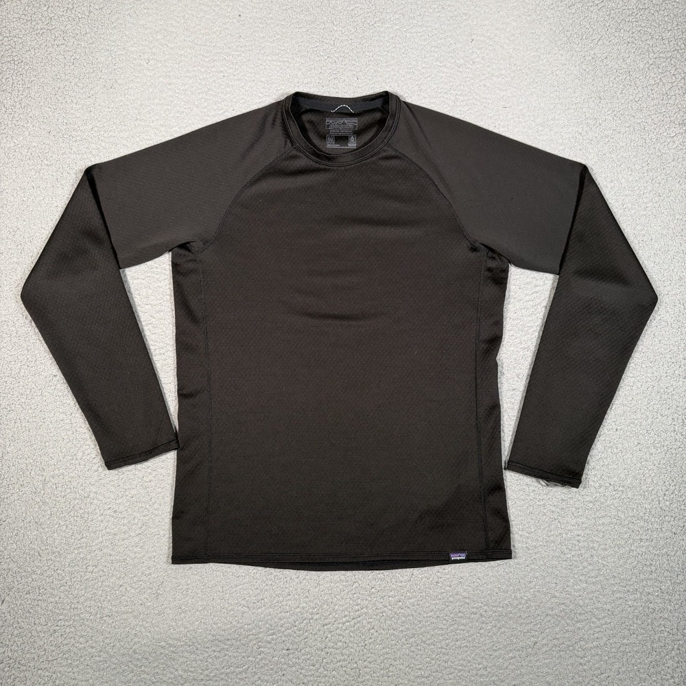 Patagonia Shirt Mens Medium Black Capilene Baselayer Cool Midweight UPF Outdoor